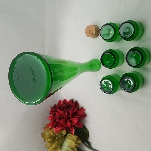 Holmegaard Per Lütken Winston Green Glass Decanter & Glasses - Picture 4 of 15